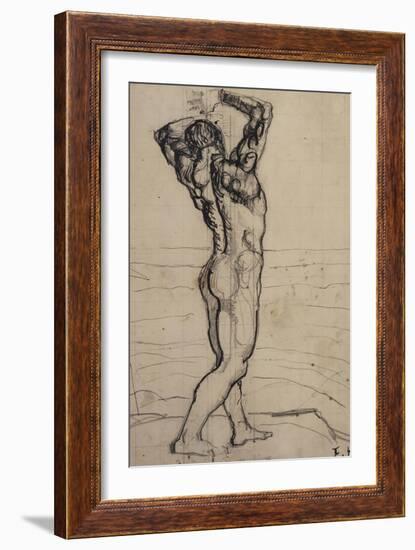 Male Nude, Study for the Truth; Mannlicher Akt, Studie Zur Wahrheit, C.1902-Ferdinand Hodler-Framed Giclee Print