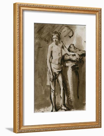 Male Nude, Upright, Around 1646-Rembrandt van Rijn-Framed Giclee Print