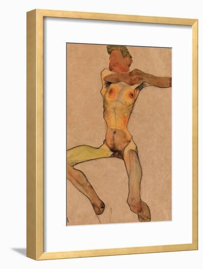 Male Nude, Yellow, 1910-Egon Schiele-Framed Giclee Print