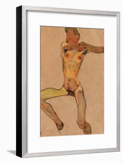 Male Nude, Yellow, 1910-Egon Schiele-Framed Giclee Print