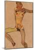 Male Nude, Yellow, 1910-Egon Schiele-Mounted Giclee Print
