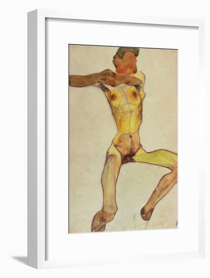 Male Nude, Yellow, 1910-Egon Schiele-Framed Giclee Print