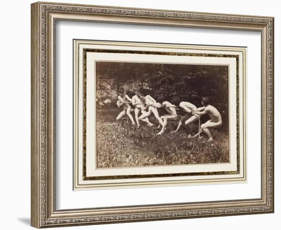 Male Nudes in Standing Tug of War, Outdoors, C.1883-Thomas Cowperthwait Eakins-Framed Giclee Print