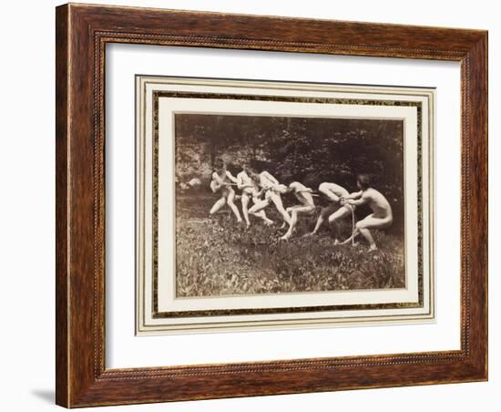 Male Nudes in Standing Tug of War, Outdoors, C.1883-Thomas Cowperthwait Eakins-Framed Giclee Print