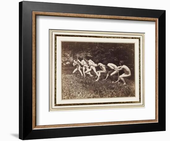 Male Nudes in Standing Tug of War, Outdoors, C.1883-Thomas Cowperthwait Eakins-Framed Giclee Print