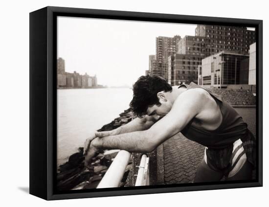 Male Runner Exhausted after Training Run, New York, New York, USA-null-Framed Premier Image Canvas