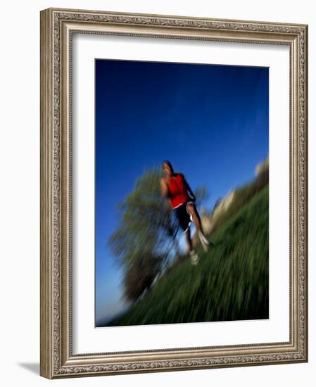 Male Runner Out for a Fitness Run, New York, New York, USA-Chris Trotman-Framed Photographic Print