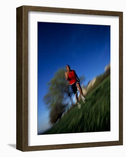 Male Runner Out for a Fitness Run, New York, New York, USA-Chris Trotman-Framed Photographic Print