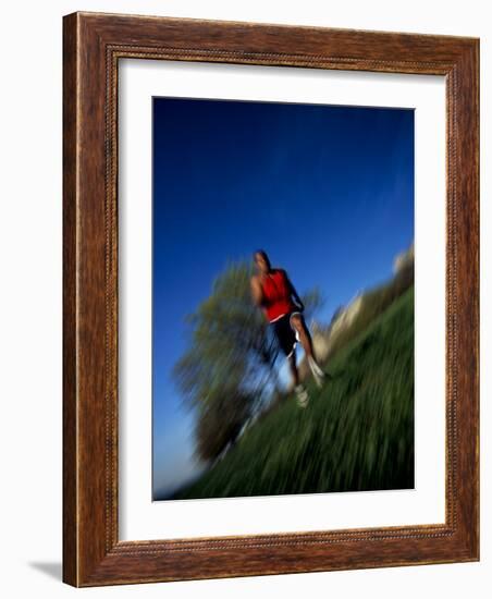 Male Runner Out for a Fitness Run, New York, New York, USA-Chris Trotman-Framed Photographic Print