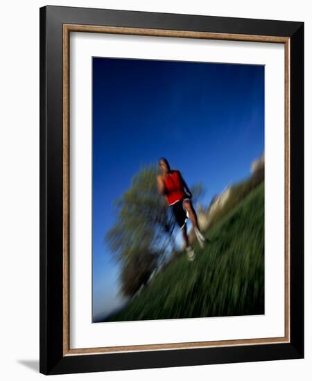 Male Runner Out for a Fitness Run, New York, New York, USA-Chris Trotman-Framed Photographic Print