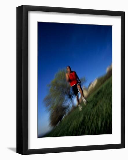 Male Runner Out for a Fitness Run, New York, New York, USA-Chris Trotman-Framed Photographic Print