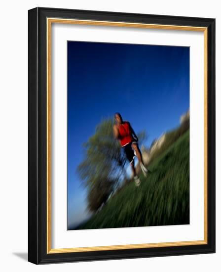 Male Runner Out for a Fitness Run, New York, New York, USA-Chris Trotman-Framed Photographic Print