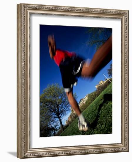 Male Runner Out for a Fitness Run, New York, New York, USA-Chris Trotman-Framed Photographic Print