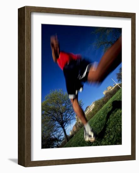 Male Runner Out for a Fitness Run, New York, New York, USA-Chris Trotman-Framed Photographic Print