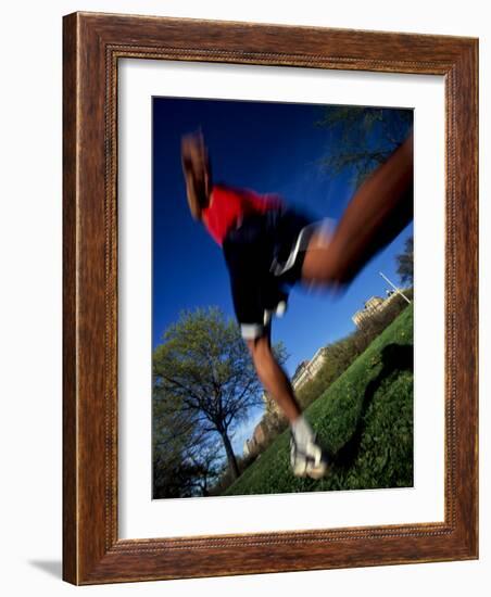 Male Runner Out for a Fitness Run, New York, New York, USA-Chris Trotman-Framed Photographic Print