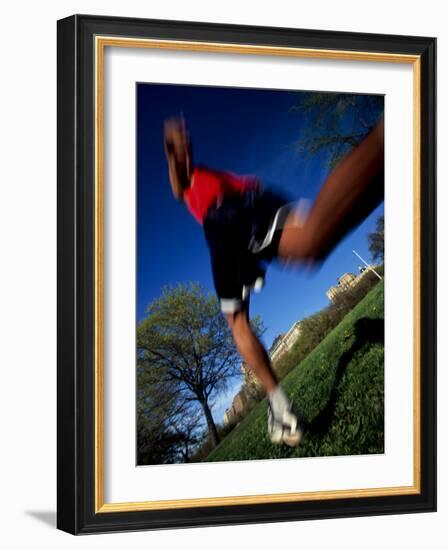 Male Runner Out for a Fitness Run, New York, New York, USA-Chris Trotman-Framed Photographic Print