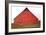 Male Runner Runs Along A Gravel Trail In Front Of Bright Red Barn In UI Arboretum In Moscow, Idaho-Ben Herndon-Framed Photographic Print