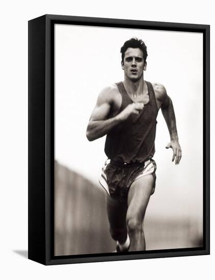 Male Runner Training, New York, New York, USA-null-Framed Premier Image Canvas