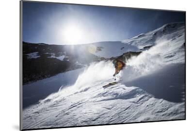 Male Skier Great Falls From The North Summit Snowfield At Big Sky Resort Montana Photographic Print Ryan Krueger Art Com
