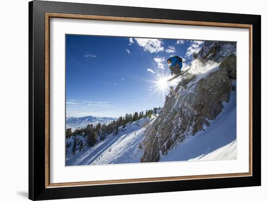 Male Skier In Alta, UT-Liam Doran-Framed Photographic Print