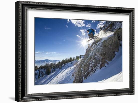 Male Skier In Alta, UT-Liam Doran-Framed Photographic Print