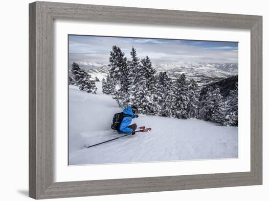 Male Skier In Utah-Liam Doran-Framed Photographic Print