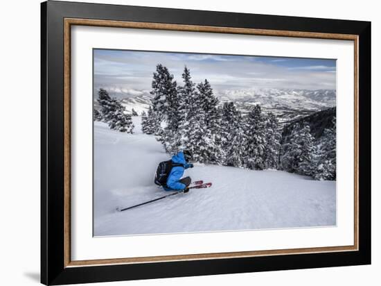 Male Skier In Utah-Liam Doran-Framed Photographic Print