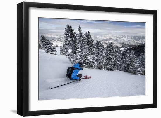 Male Skier In Utah-Liam Doran-Framed Photographic Print