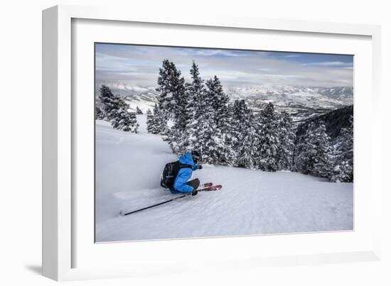 Male Skier In Utah-Liam Doran-Framed Photographic Print