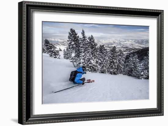 Male Skier In Utah-Liam Doran-Framed Photographic Print