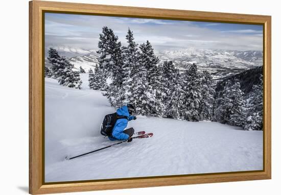 Male Skier In Utah-Liam Doran-Framed Premier Image Canvas