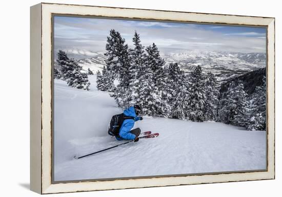 Male Skier In Utah-Liam Doran-Framed Premier Image Canvas