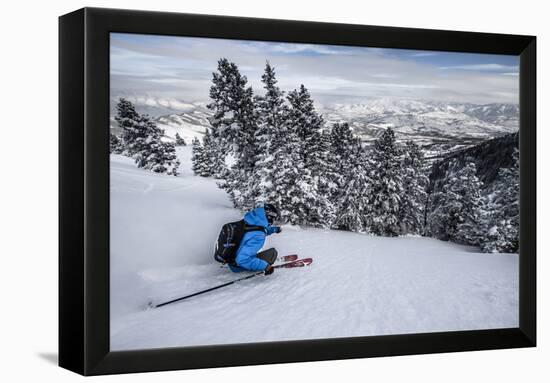 Male Skier In Utah-Liam Doran-Framed Premier Image Canvas
