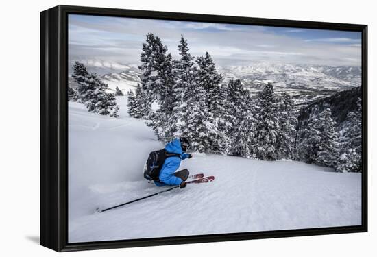 Male Skier In Utah-Liam Doran-Framed Premier Image Canvas