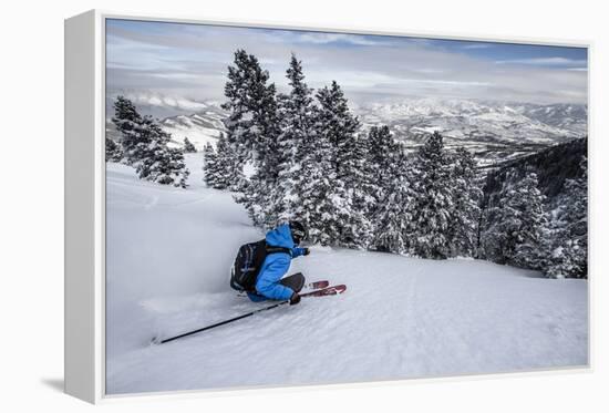 Male Skier In Utah-Liam Doran-Framed Premier Image Canvas