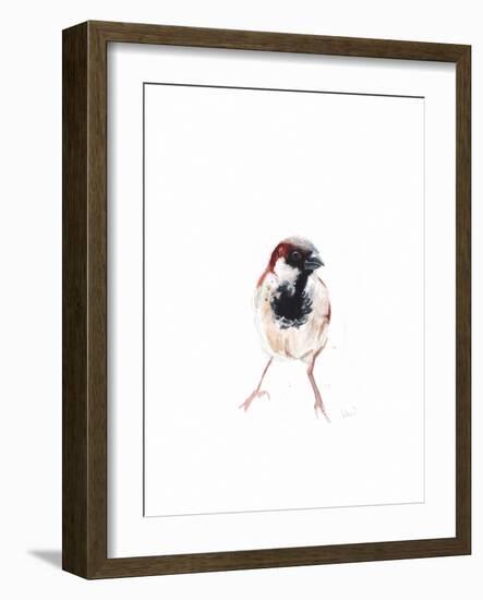 Male Sparrow I, 2022, (Watercolour Painting)-Helen White-Framed Giclee Print