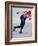 Male Speed Skater in Action-null-Framed Photographic Print