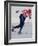 Male Speed Skater in Action-null-Framed Photographic Print