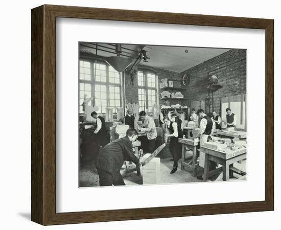 Male Students at Work in the Masons Shop, Northern Polytechnic, London, 1911-null-Framed Photographic Print