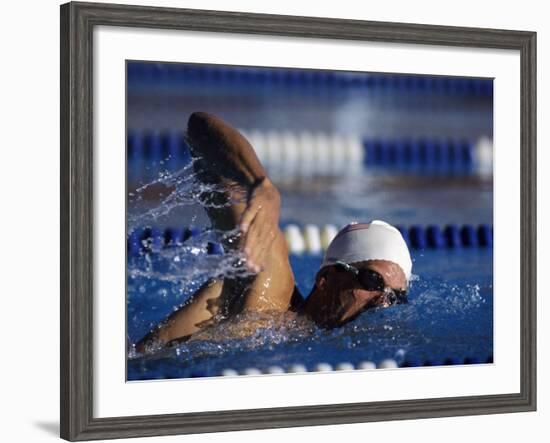 Male Swimmer in Action-null-Framed Photographic Print