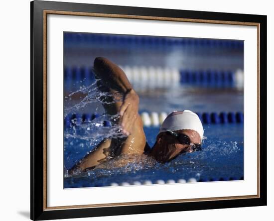 Male Swimmer in Action-null-Framed Photographic Print