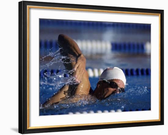 Male Swimmer in Action-null-Framed Photographic Print