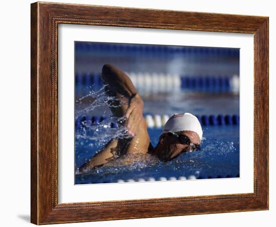 Male Swimmer in Action-null-Framed Photographic Print