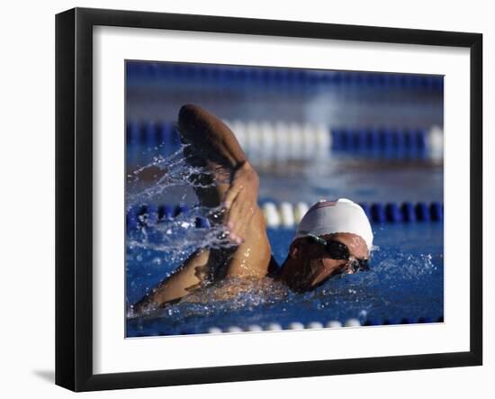 Male Swimmer in Action-null-Framed Photographic Print