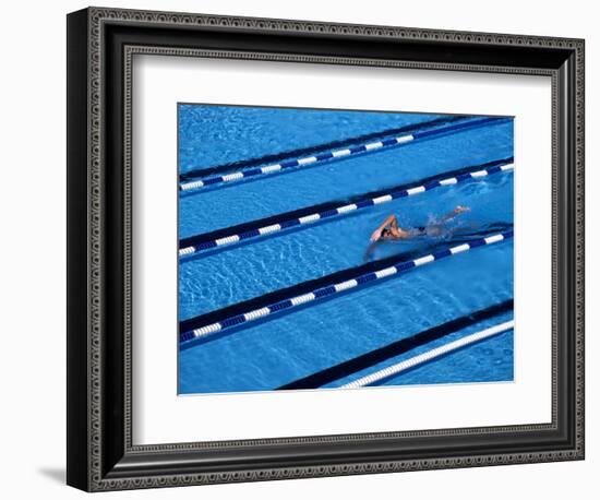 Male Swimmer Training Doing Laps in the Pool-null-Framed Photographic Print