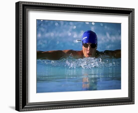 Male Swimmers Performing the Butterfly-null-Framed Photographic Print