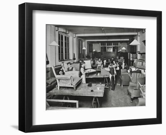 Male Upholstery Students, Shoreditch Technical Institute, London, 1914-null-Framed Photographic Print