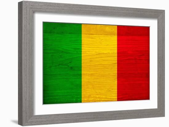 Mali Flag Design with Wood Patterning - Flags of the World Series-Philippe Hugonnard-Framed Premium Giclee Print