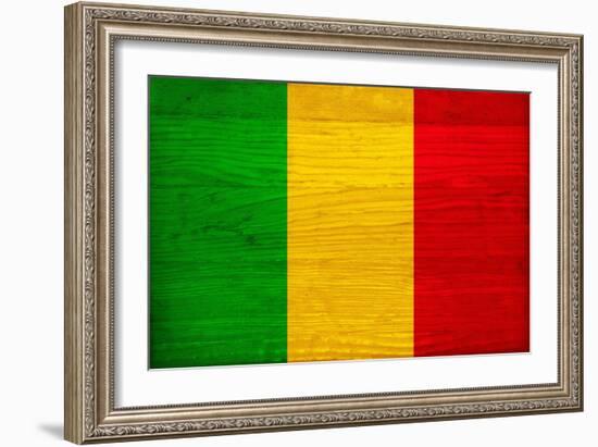 Mali Flag Design with Wood Patterning - Flags of the World Series-Philippe Hugonnard-Framed Art Print