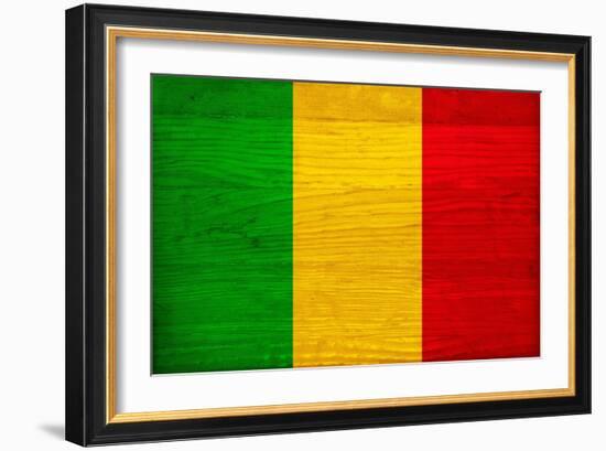 Mali Flag Design with Wood Patterning - Flags of the World Series-Philippe Hugonnard-Framed Art Print